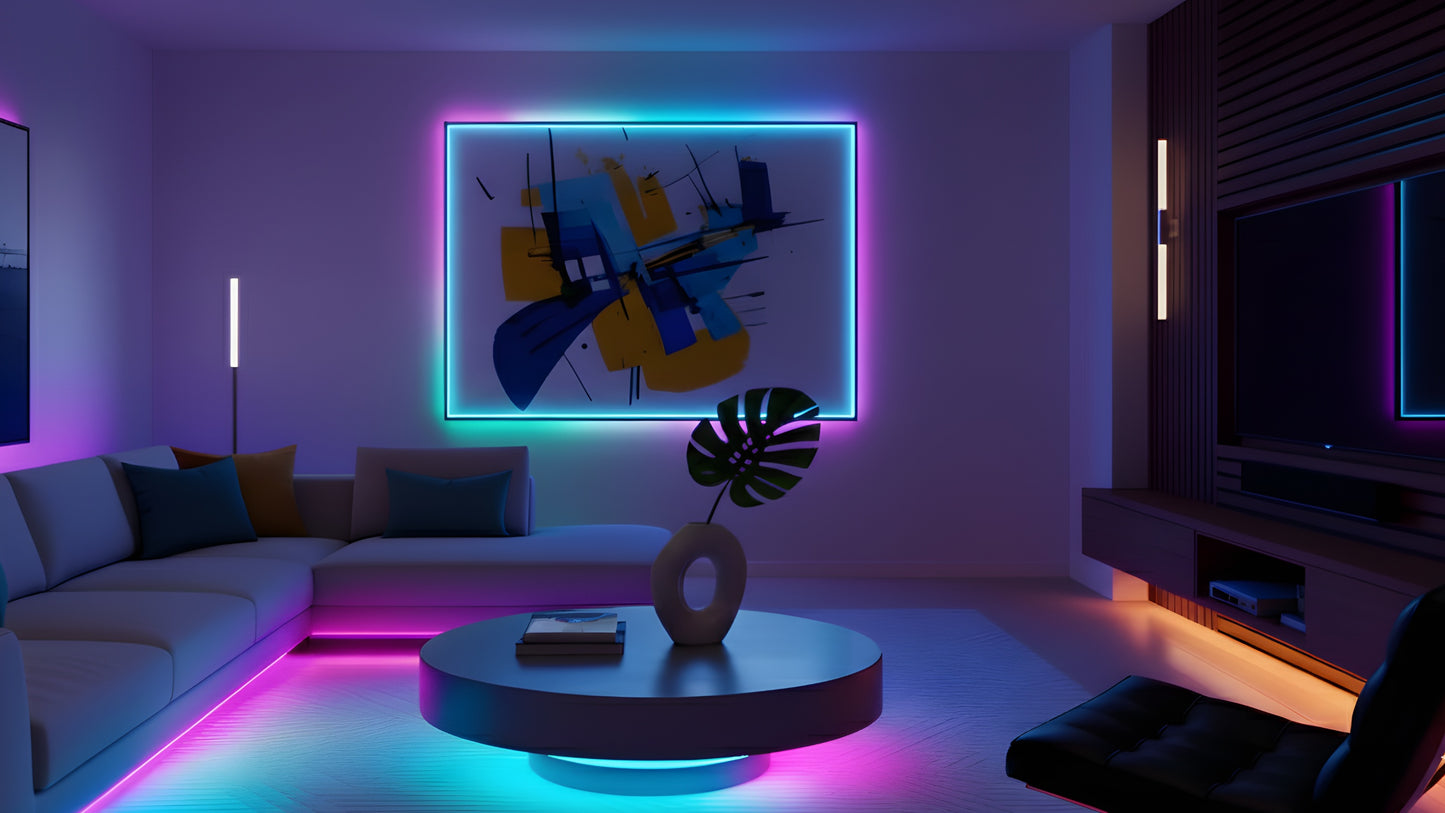 100ft Cut & Customize Indoor LED Light Strip Kit, Includes 3 Connectors