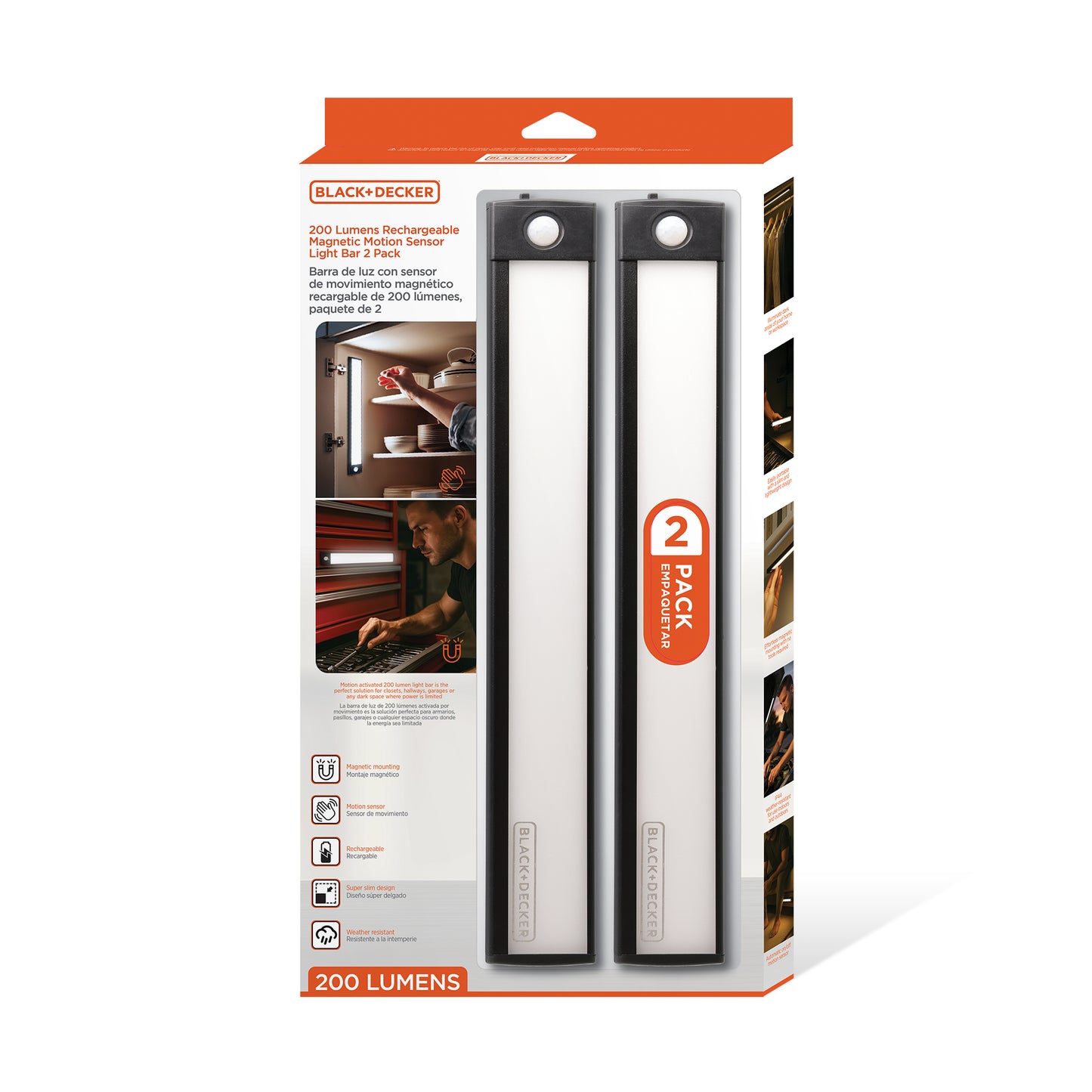 200Lm Rechargeable Motion 2PK