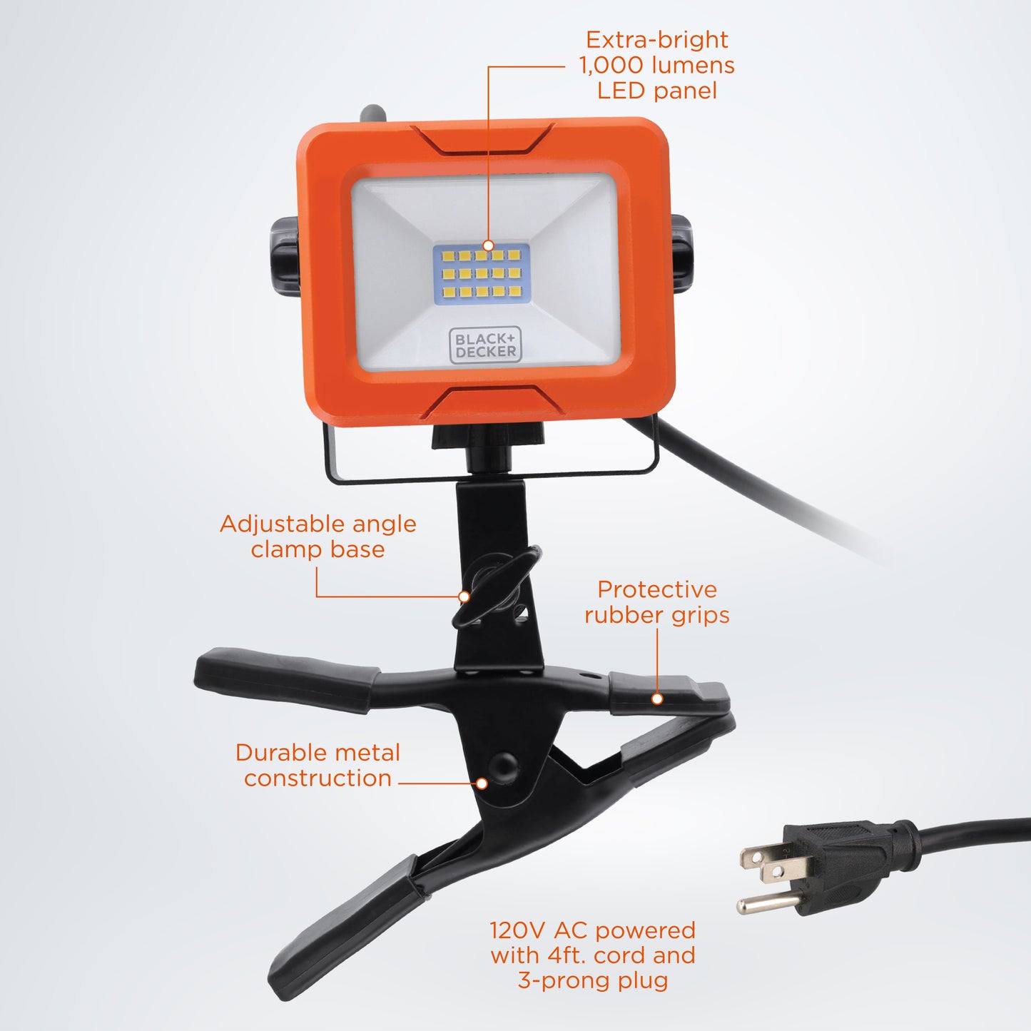 1000LM AC Light Panel w/ Clamp