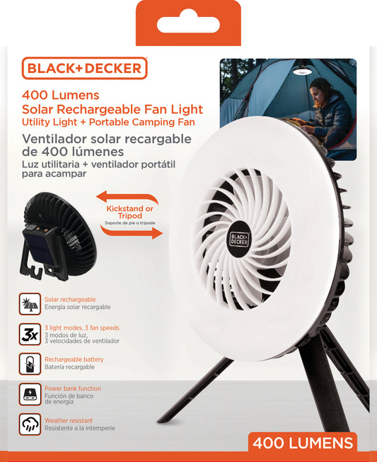 400 Lumens Solar Camping  Fan Light