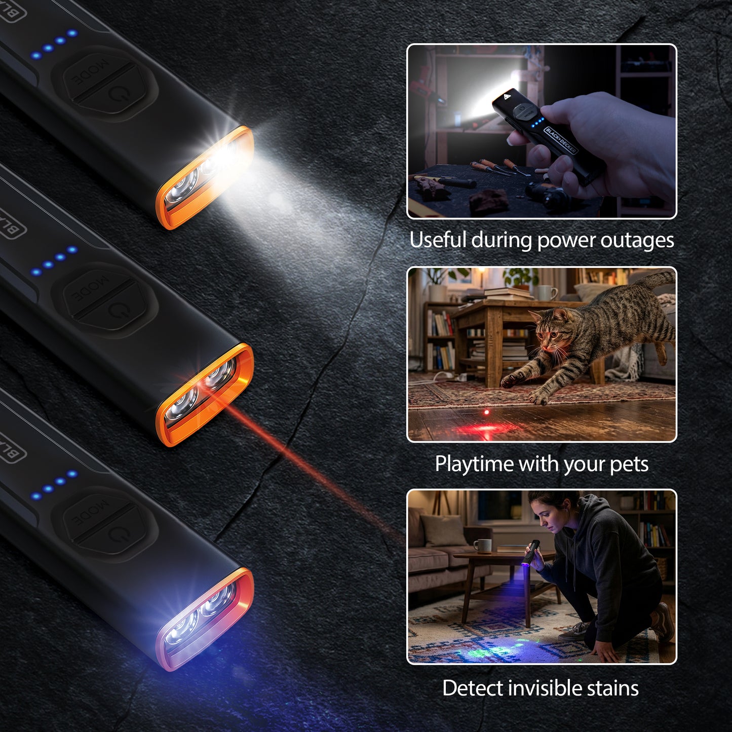 Flashlight w/ UV & Red Laser