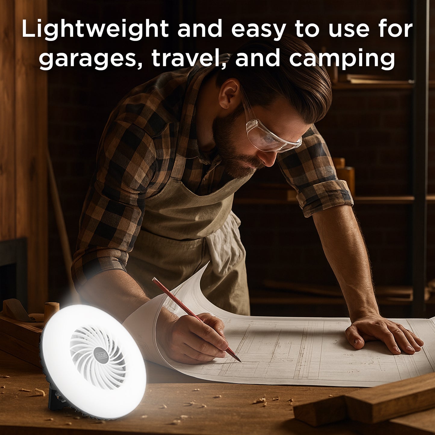 400 Lumens Solar Rechargeable Fan Light