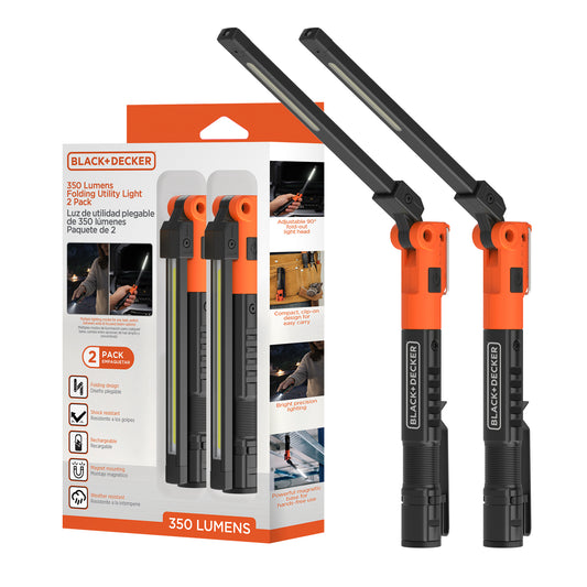350Lm Folding Util Light 2PK