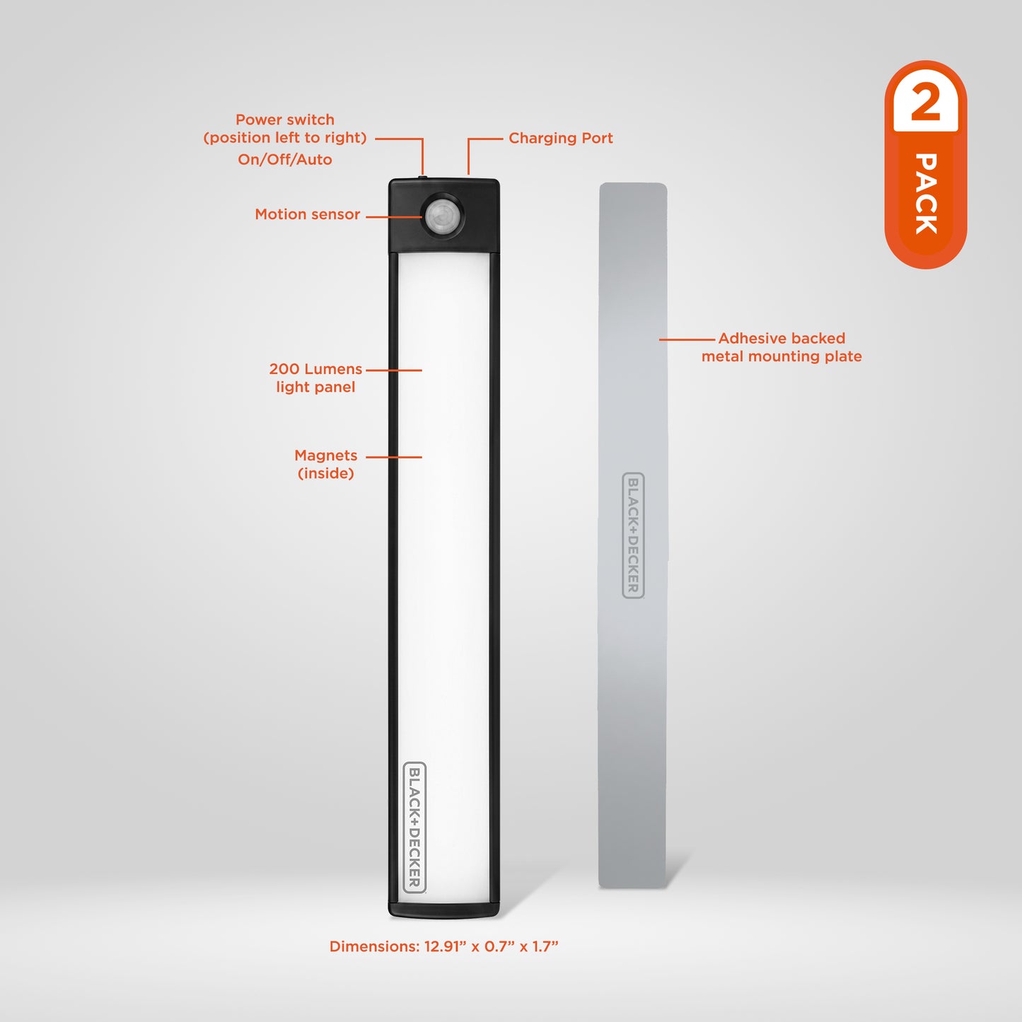 200Lm Rechargeable Motion 2PK