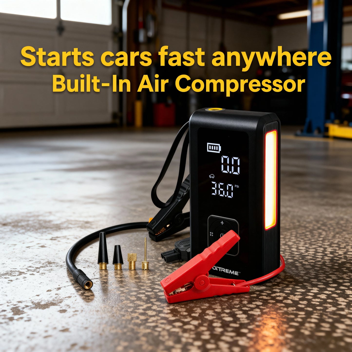 4-in-1 Jump Starter with Air Compressor