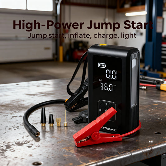4-in-1 Jump Starter with Air Compressor